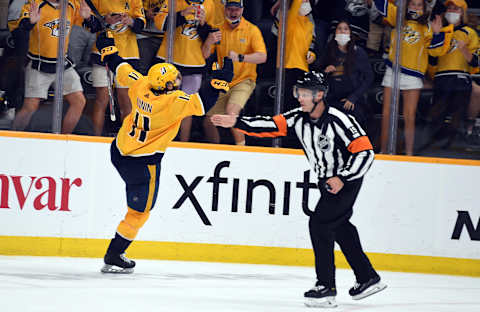 Nashville Predators center Luke Kunin (11) Mandatory Credit: Christopher Hanewinckel-USA TODAY Sports