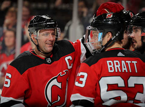 Andy Greene #6 of the New Jersey Devils. (Photo by Elsa/Getty Images)