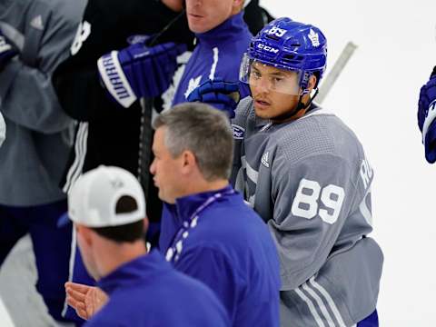 Jul 13, 2020; Toronto, Ontario, Canada; Toronto Maple Leafs forward Nick Robertson (89)  Mandatory Credit: John E. Sokolowski-USA TODAY Sports