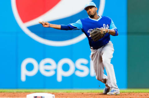 CLEVELAND, OH – AUGUST 26: Shortstop Alcides Escobar