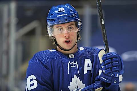 Mitchell Marner #16 of the Toronto Maple Leafs. (Photo by Claus Andersen/Getty Images)