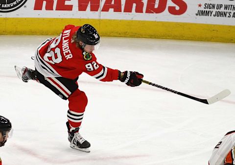 Alex Nylander #92 of the Chicago Blackhawks (Photo by Jonathan Daniel/Getty Images)