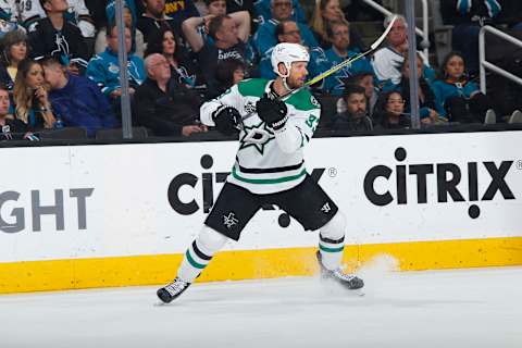 SAN JOSE, CA – APRIL 03: Marc Methot #33 of the Dallas Stars skates against the San Jose Sharks at SAP Center on April 3, 2018 in San Jose, California. (Photo by Rocky W. Widner/NHL/Getty Images) *** Local Caption *** Marc Methot