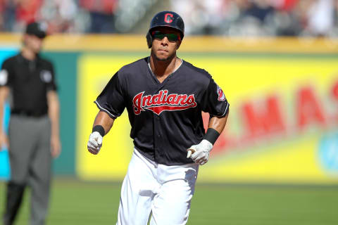 CLEVELAND, OH – SEPTEMBER 15: Cleveland Indians left fielder Michael Brantley (23) rounds the bases after hitting a home run during the first inning of the Major League Baseball game between the Detroit Tigers and Cleveland Indians on September 15, 2018, at Progressive Field in Cleveland, OH. (Photo by Frank Jansky/Icon Sportswire via Getty Images)