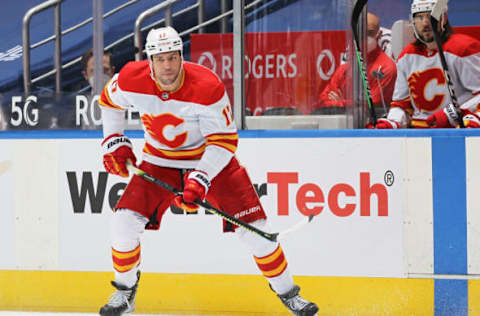 Milan Lucic #17 of the Calgary Flames. (Photo by Claus Andersen/Getty Images)