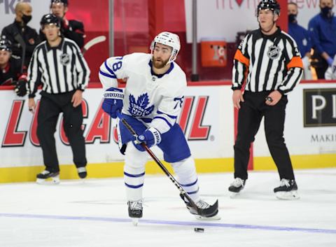 OTTAWA, ON – JANUARY 15: TJ Brodie #78 of the Toronto Maple Leafs skates against the Ottawa Senators at Canadian Tire Centre on January 15, 2021 in Ottawa, Ontario, Canada. (Photo by Matt Zambonin/Freestyle Photography/Getty Images)