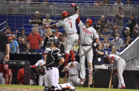 Franco is moving up in the lineup as a result of his improved approach at the plate. Photo by Eric Espada/Getty Images.