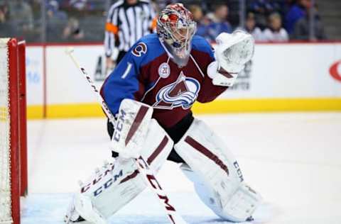 DENVER, CO – MARCH 09: Goaltender Semyon Varlamov #1 of the Colorado Avalanche plays in the game against the Anaheim Ducks. (Photo by Justin Edmonds/NHLI via Getty Images)