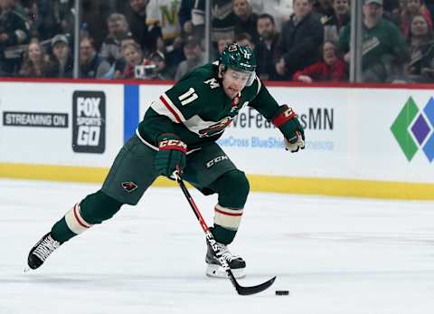 ST PAUL, MN – APRIL 2: Minnesota Wild, Zach Parise #11 (Photo by Hannah Foslien/Getty Images)