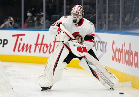 Jan 1, 2022; Toronto, Ontario, CAN; Ottawa Senators goaltender Matt Murray (30) . Mandatory Credit: Nick Turchiaro-USA TODAY Sports