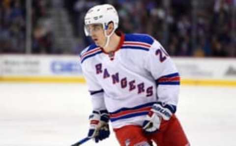 NHL Power Rankings: New York Rangers left wing Chris Kreider (20) looks on during the second period against the Colorado Avalanche at Pepsi Center. Mandatory Credit: Ron Chenoy-USA TODAY Sports