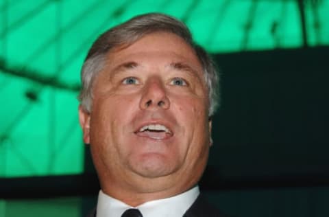 Tampa Bay Devil Rays senior vice president of baseball operations Gerry Hunsicker talks to the media at a press conference November 3, 2005 at Tropicana Field. (Photo by A. Messerschmidt/Getty Images)