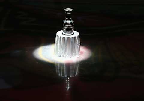 The Stanley Cup on display (Photo by Jonathan Daniel/Getty Images)