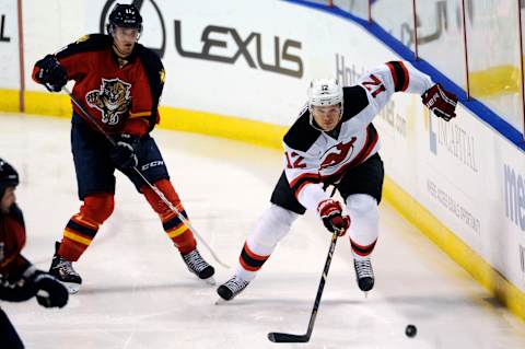 Alexei Ponikarovsky #12 of the New Jersey Devils (Photo by Ronald C. Modra/Getty Images)