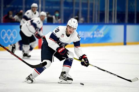 Brendan Brisson of the Vegas Golden Knights. (Photo by Kirill KUDRYAVTSEV / AFP) (Photo by KIRILL KUDRYAVTSEV/AFP via Getty Images)