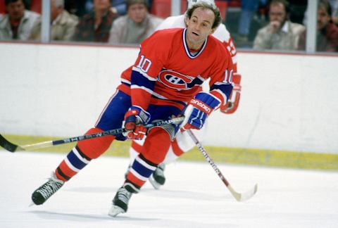 DETROIT, MI – CIRCA 1981: Guy Lafleur #10 of the Montreal Canadiens. (Photo by Focus on Sport/Getty Images)