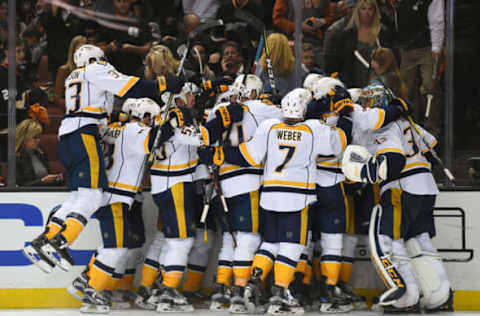 ANAHEIM, CA – MAY 12: The Predators celebrate.