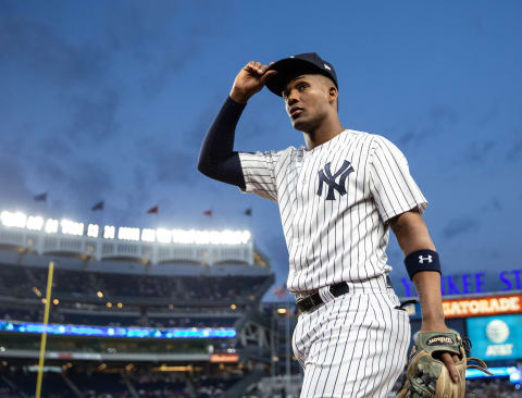 NEW YORK, NY – SEPTEMBER 19: Miguel Anddujar #41 of the New York Yankees looks on during a game against the Boston Red Sox at Yankee Stadium on Wednesday, September 19, 2018 in the Bronx borough of New York City Rob Tringali/MLB Photos via Getty Images)