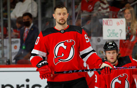 Tomas Tatar #90 of the New Jersey Devils (Photo by Jim McIsaac/Getty Images)