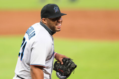 AJesus Aguilar of the Miami Marlins (Photo by Carmen Mandato/Getty Images)