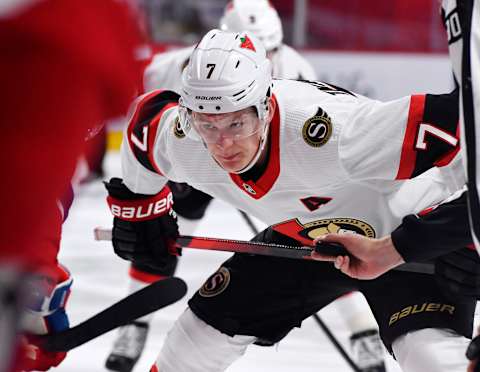 May 1, 2021; Montreal, Quebec, CAN; Brady Tkachuk Mandatory Credit: Eric Bolte-USA TODAY Sports