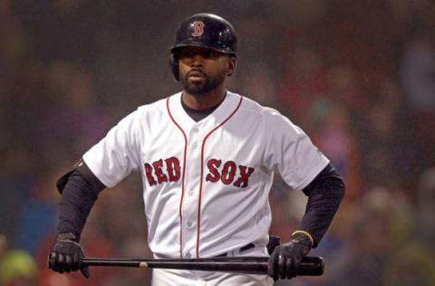 BOSTON – MAY 19: Boston Red Sox center fielder Jackie Bradley Jr. (19) heads back to the dugout after striking out in the fifth inning. The Boston Red Sox host the Baltimore Orioles in a regular season MLB baseball game at Fenway Park in Boston on May 19, 2018. (Photo by Barry Chin/The Boston Globe via Getty Images)