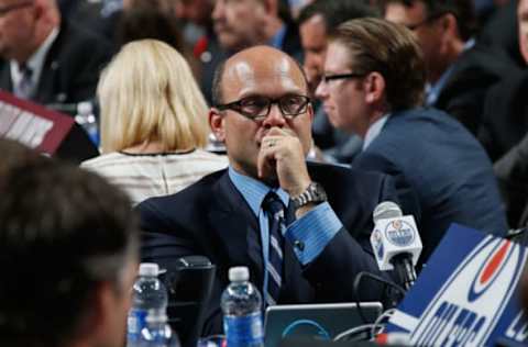 SUNRISE, FL – JUNE 26: Peter Chiarelli of the Edmonton Oilers attends the 2015 NHL Draft at BB&T Center on June 26, 2015 in Sunrise, Florida. (Photo by Bruce Bennett/Getty Images)