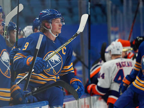 Jack Eichel #9 of the Buffalo Sabres. (Photo by Kevin Hoffman/Getty Images)