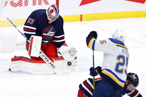 Winnipeg Jets, Connor Hellebuyck #37, (Mandatory Credit: James Carey Lauder-USA TODAY Sports)