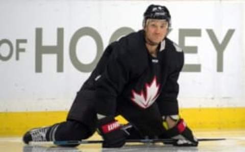 Sep 5, 2016; Ottawa, ON, Canada; Canada player Jay Bouwmeester during practice for the World Cup of Hockey at Canadian Tire Centre. Mandatory Credit: Marc DesRosiers-USA TODAY Sports