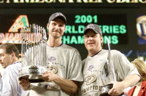 4 Nov 2001: Co-MVP winners Randy Johnson