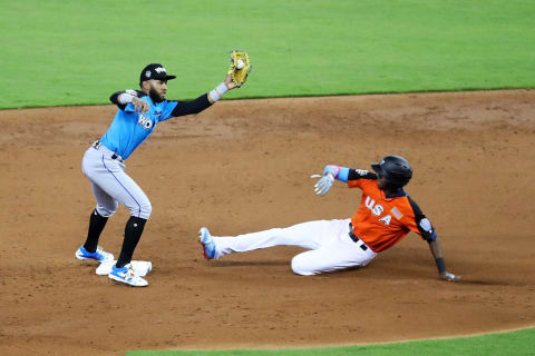 Could Lewis Brinson be next Miami Marlins top rookie? MIAMI, FL – JULY 09: Lewis Brinson