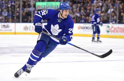 Mar 28, 2017; Toronto, Ontario, CAN; Toronto Maple Leafs forward Brian Boyle (24) skates on the ice during the second period of a 3-2 win over Florida Panthers at Air Canada Centre. Mandatory Credit: Dan Hamilton-USA TODAY Sports