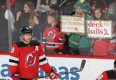 Taylor Hall #9 of the New Jersey Devils. (Photo by Bruce Bennett/Getty Images)