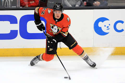 Sonny Milano #22 of the Anaheim Ducks (Photo by Sean M. Haffey/Getty Images)