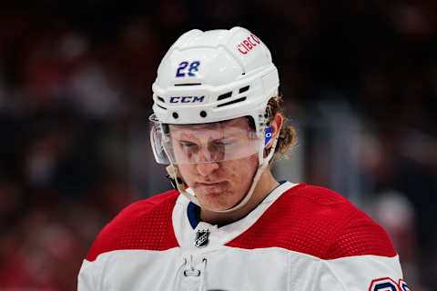 WASHINGTON, DC – NOVEMBER 24: Christian Dvorak #28 of the Montreal Canadiens. (Photo by Scott Taetsch/Getty Images)