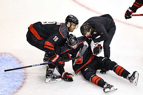 Andrei Svechnikov #37 of the Carolina Hurricanes (Photo by Elsa/Getty Images)