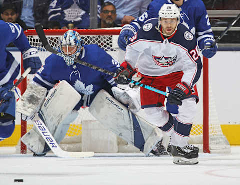 Oliver Bjorkstrand #28, Columbus Blue Jackets (Photo by Claus Andersen/Getty Images)