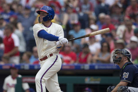 Hoskins is the key to the Phillies’ chances against contenders. Photo by Mitchell Leff/Getty Images.