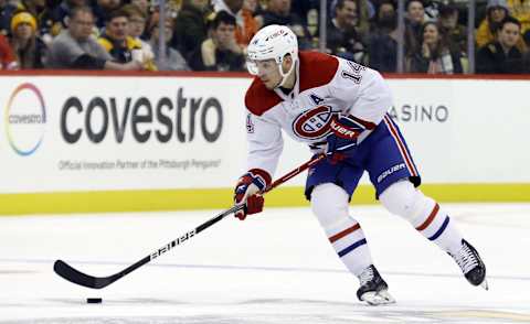 Dec 14, 2021; Pittsburgh, Pennsylvania, USA; Montreal Canadiens Nick Suzuki. Mandatory Credit: Charles LeClaire-USA TODAY Sports