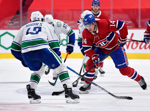 Feb 1, 2021; Montreal, Quebec, CAN; Montreal Canadiens Nick Suzuki. Mandatory Credit: Eric Bolte-USA TODAY Sports