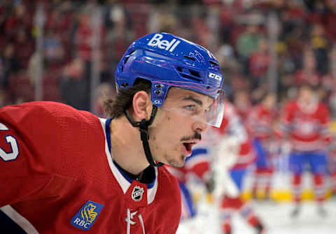 Nov 11, 2023; Montreal, Quebec, CAN; Montreal Canadiens defenseman Arber Xhekaj. Mandatory Credit: Eric Bolte-USA TODAY Sports