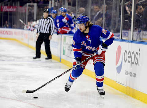 Artemi Panarin #10 of the New York Rangers . (Photo by Emilee Chinn/Getty Images)