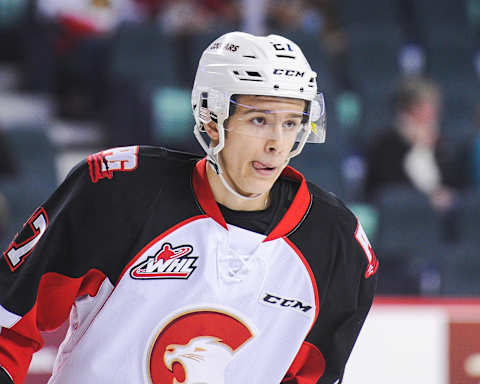 Justin Almeida #27 of the Prince George Cougars (Photo by Derek Leung/Getty Images)