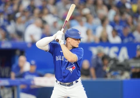 TORONTO, ON – AUGUST 31: Matt Chapman #26 of the Toronto Blue Jays takes an at bat against the Chicago Cubs in the second inning during their MLB game at the Rogers Centre on August 31, 2022 in Toronto, Ontario, Canada. (Photo by Mark Blinch/Getty Images)