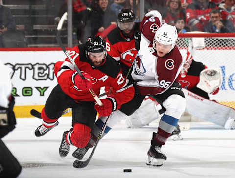 Kyle Palmieri #21 of the New Jersey Devils (Photo by Bruce Bennett/Getty Images)