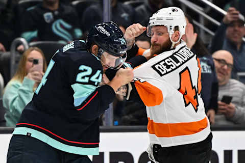 Feb 16, 2023; Seattle, Washington, USA; Nicolas Deslauriers. Mandatory Credit: Steven Bisig-USA TODAY Sports