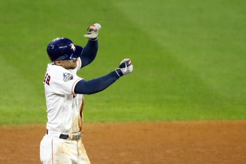 George Springer of the Houston Astros. (Photo by Bob Levey/Getty Images)