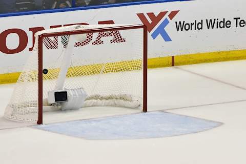 Empty net . Mandatory Credit: Jasen Vinlove-USA TODAY Sports