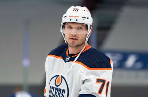 Dmitry Kulikov #70, Edmonton Oilers (Photo by Rich Lam/Getty Images)